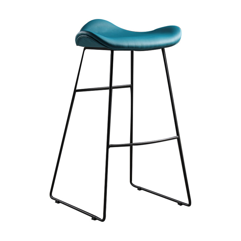 Upholstered 30" H Indoor Barstool Industrial Quilted Tall Stool with Footrest