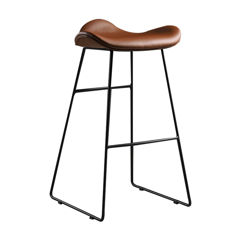 Upholstered 30" H Indoor Barstool Industrial Quilted Tall Stool with Footrest