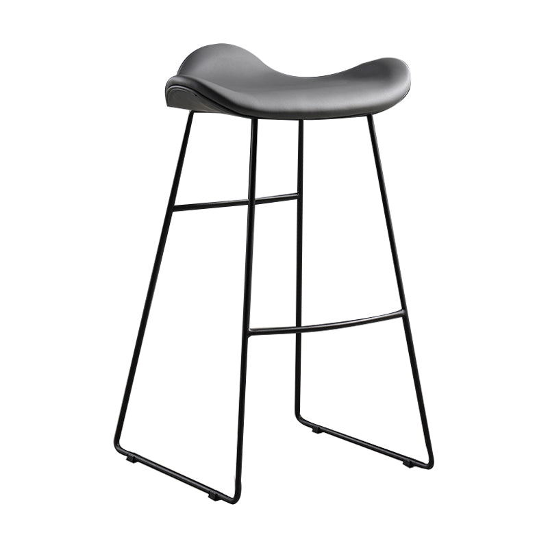 Upholstered 30" H Indoor Barstool Industrial Quilted Tall Stool with Footrest