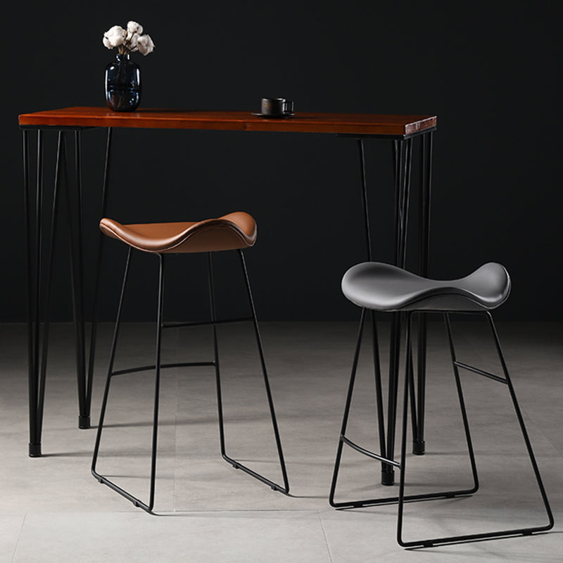 Upholstered 30" H Indoor Barstool Industrial Quilted Tall Stool with Footrest