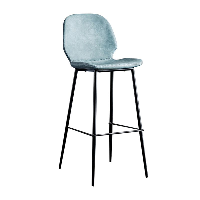 Upholstered 30" H Indoor Barstool Industrial Quilted Tall Stool with Footrest