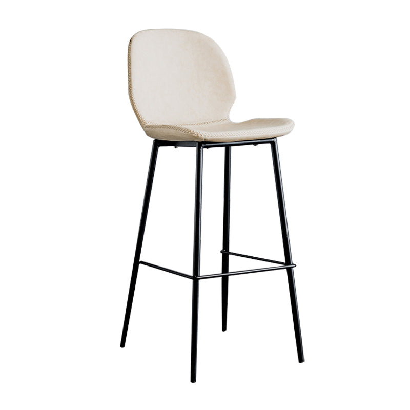 Upholstered 30" H Indoor Barstool Industrial Quilted Tall Stool with Footrest