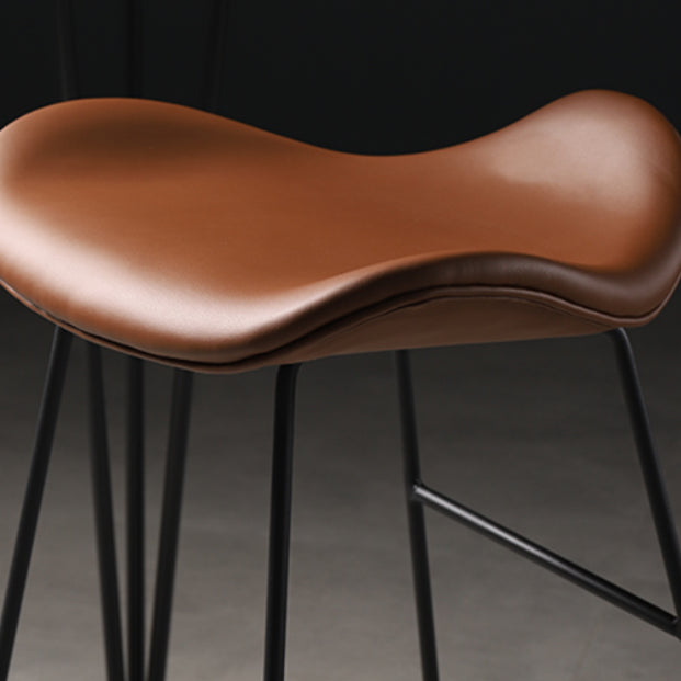 Upholstered 30" H Indoor Barstool Industrial Quilted Tall Stool with Footrest