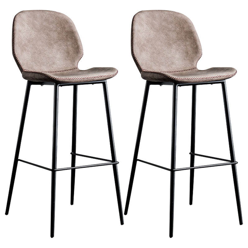 Upholstered 30" H Indoor Barstool Industrial Quilted Tall Stool with Footrest