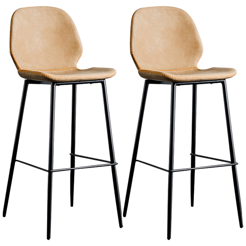 Upholstered 30" H Indoor Barstool Industrial Quilted Tall Stool with Footrest