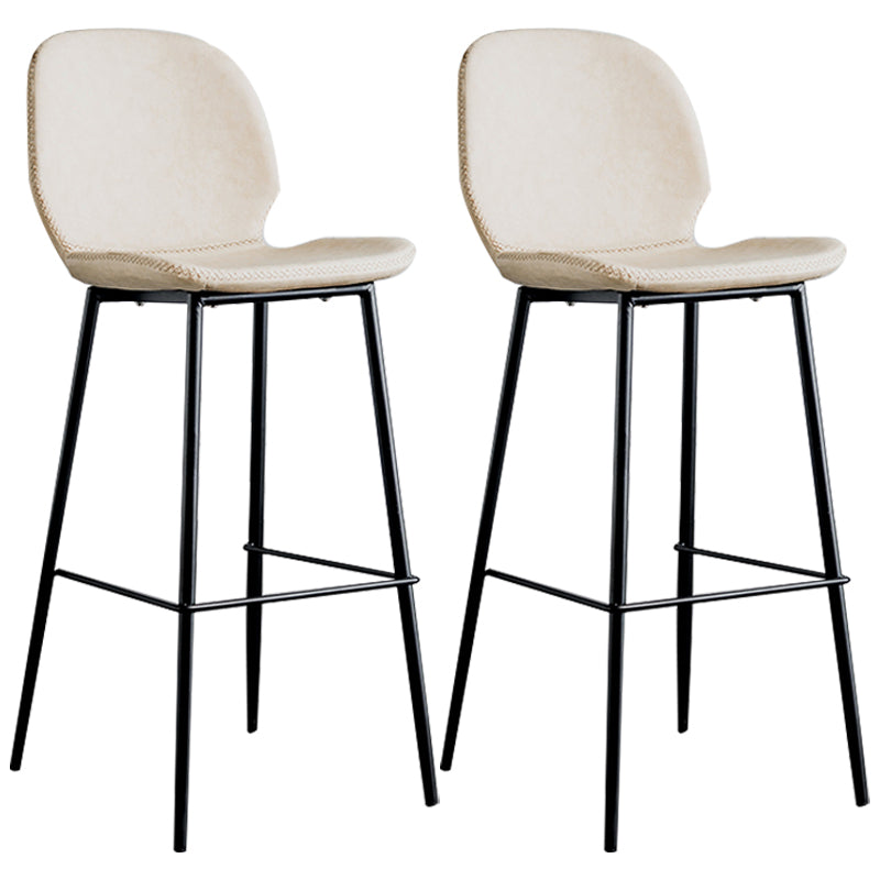 Upholstered 30" H Indoor Barstool Industrial Quilted Tall Stool with Footrest