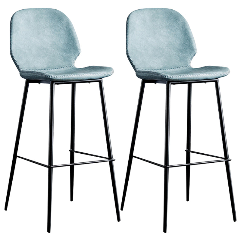 Upholstered 30" H Indoor Barstool Industrial Quilted Tall Stool with Footrest