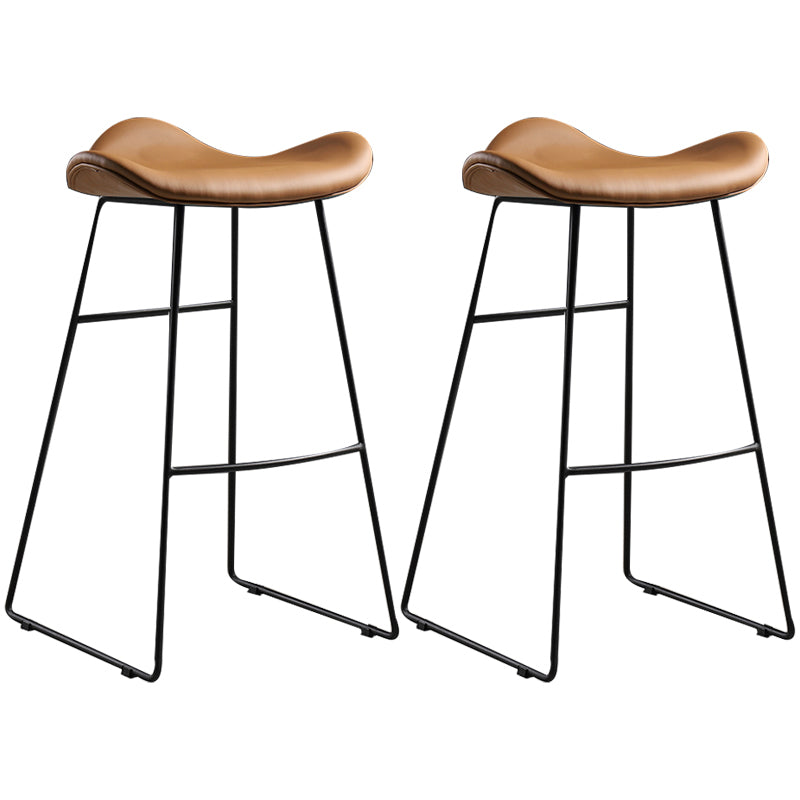 Upholstered 30" H Indoor Barstool Industrial Quilted Tall Stool with Footrest