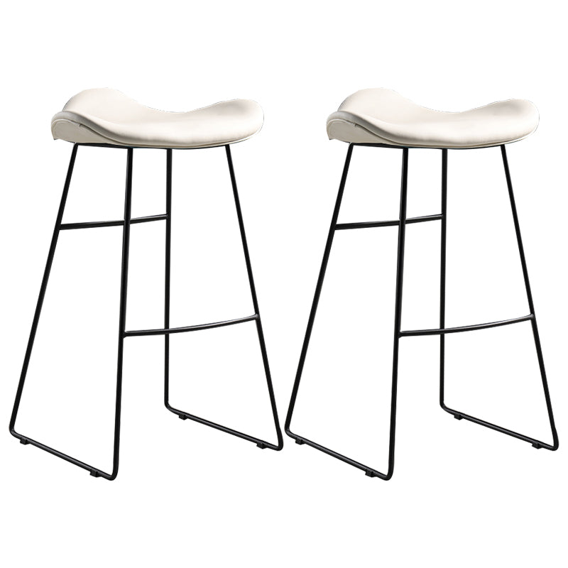 Upholstered 30" H Indoor Barstool Industrial Quilted Tall Stool with Footrest