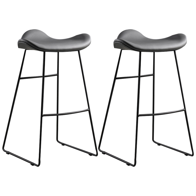 Upholstered 30" H Indoor Barstool Industrial Quilted Tall Stool with Footrest