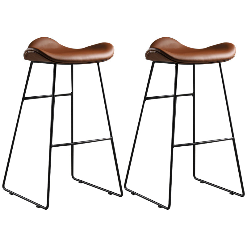 Upholstered 30" H Indoor Barstool Industrial Quilted Tall Stool with Footrest