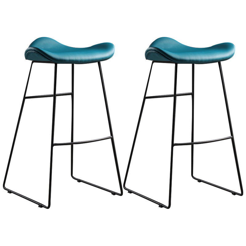 Upholstered 30" H Indoor Barstool Industrial Quilted Tall Stool with Footrest