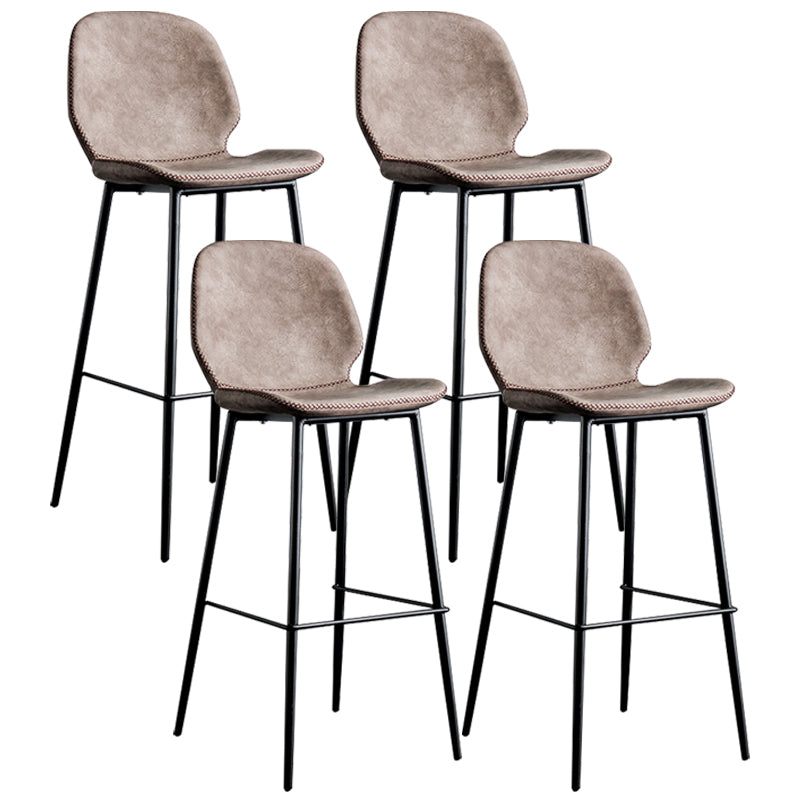 Upholstered 30" H Indoor Barstool Industrial Quilted Tall Stool with Footrest