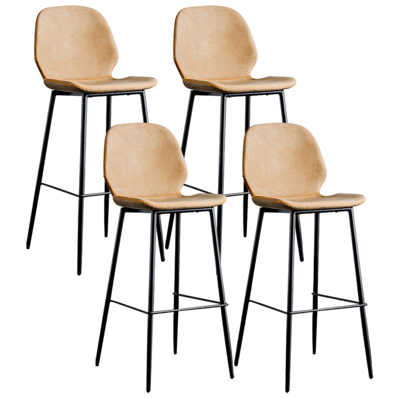 Upholstered 30" H Indoor Barstool Industrial Quilted Tall Stool with Footrest