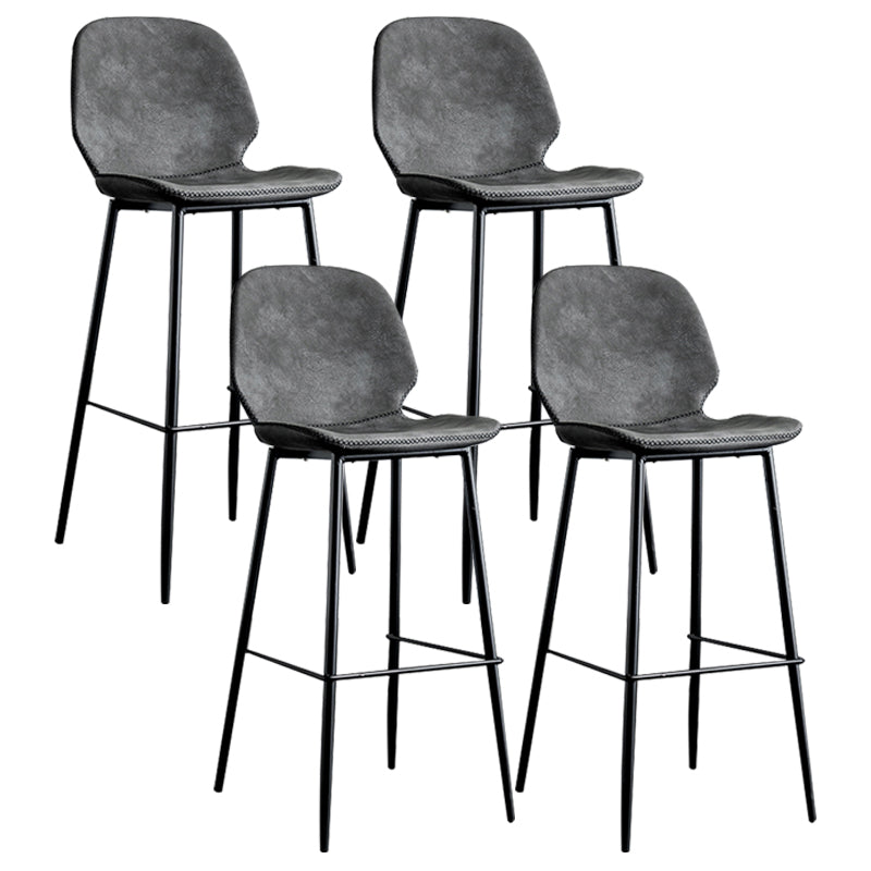 Upholstered 30" H Indoor Barstool Industrial Quilted Tall Stool with Footrest