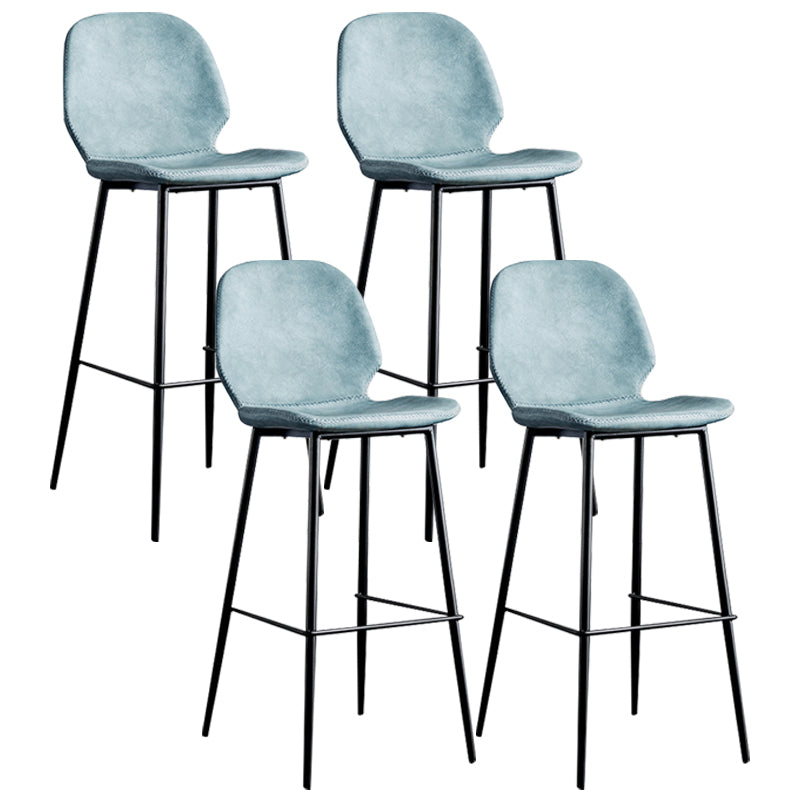 Upholstered 30" H Indoor Barstool Industrial Quilted Tall Stool with Footrest
