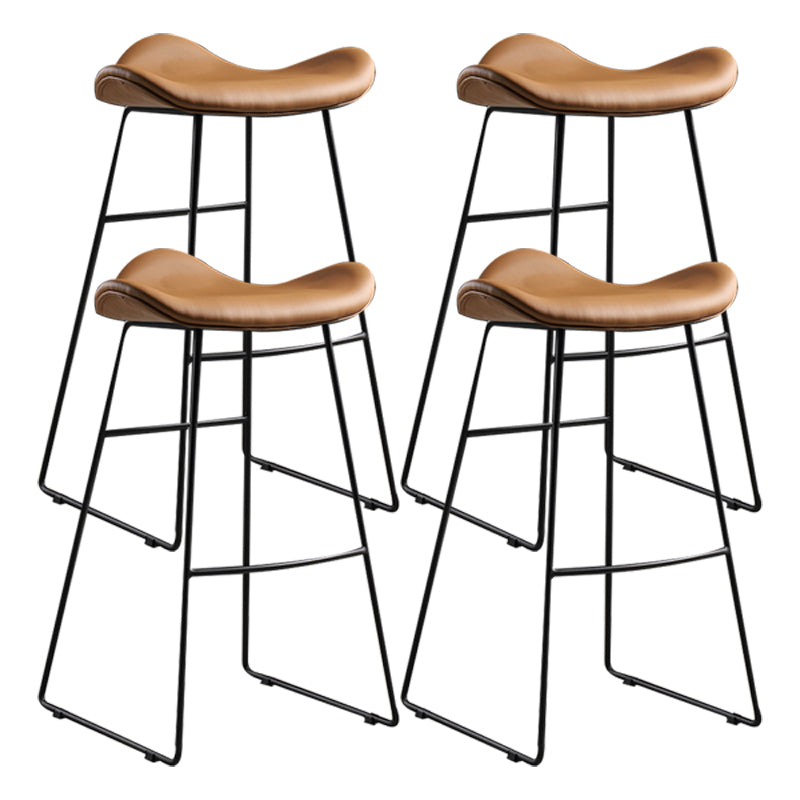 Upholstered 30" H Indoor Barstool Industrial Quilted Tall Stool with Footrest