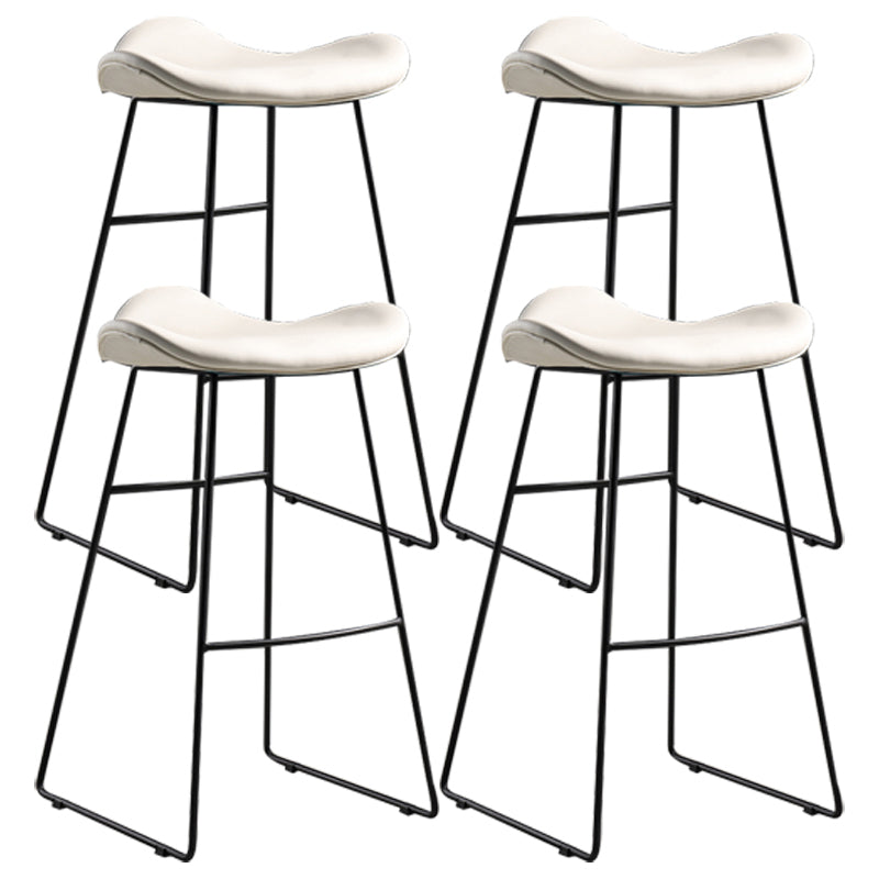 Upholstered 30" H Indoor Barstool Industrial Quilted Tall Stool with Footrest