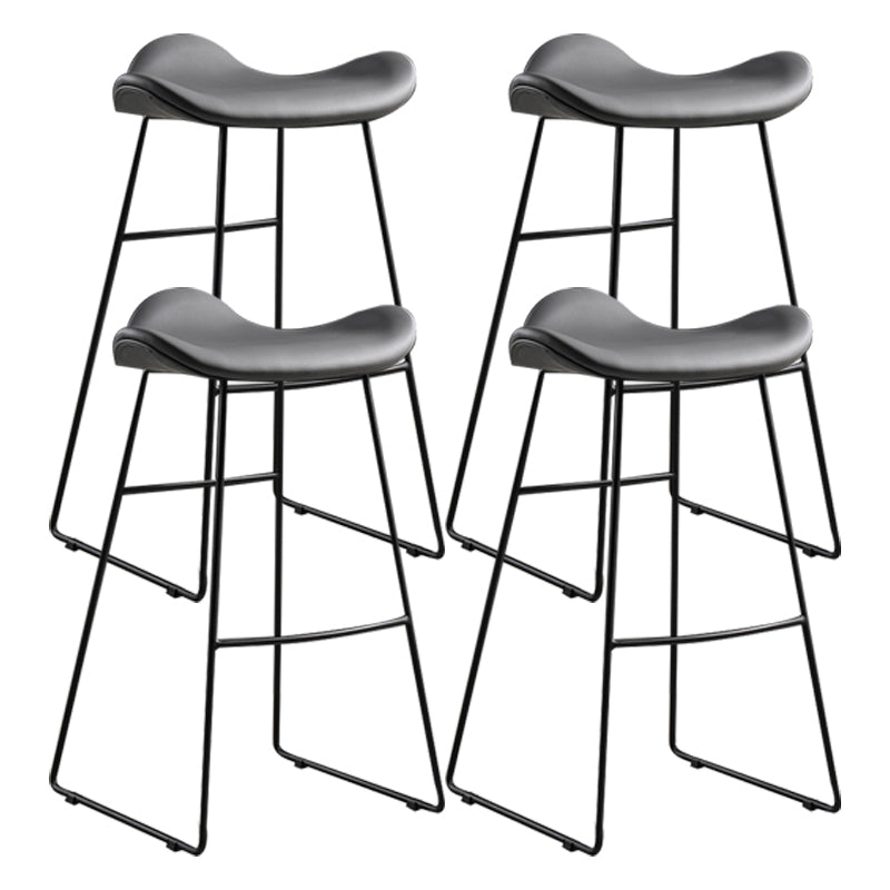 Upholstered 30" H Indoor Barstool Industrial Quilted Tall Stool with Footrest