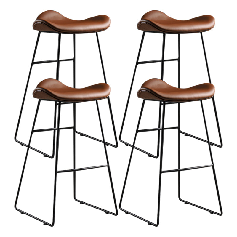 Upholstered 30" H Indoor Barstool Industrial Quilted Tall Stool with Footrest