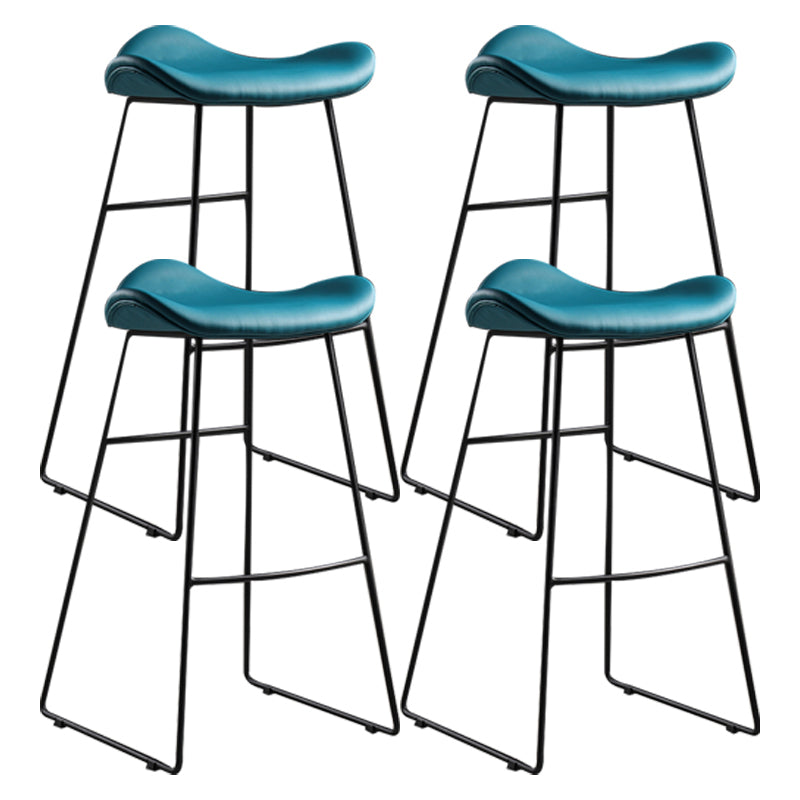 Upholstered 30" H Indoor Barstool Industrial Quilted Tall Stool with Footrest