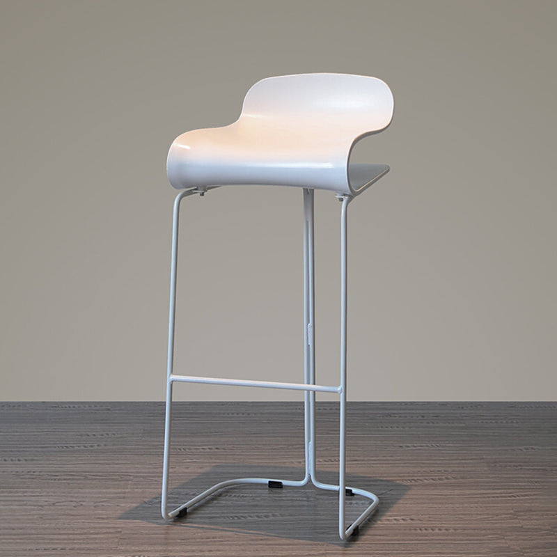 Industrial Iron Simple Barstool Indoor Tall Stool with ABS Seat