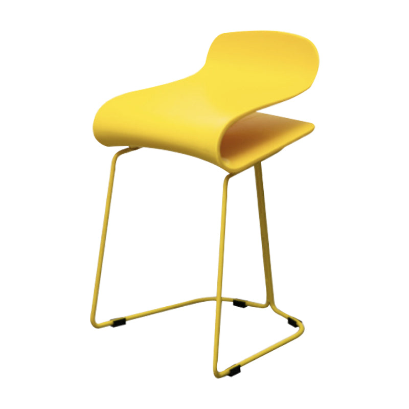 Industrial Iron Simple Barstool Indoor Tall Stool with ABS Seat