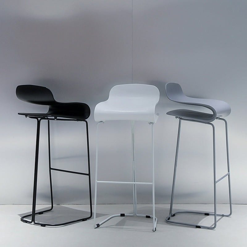 Industrial Iron Simple Barstool Indoor Tall Stool with ABS Seat