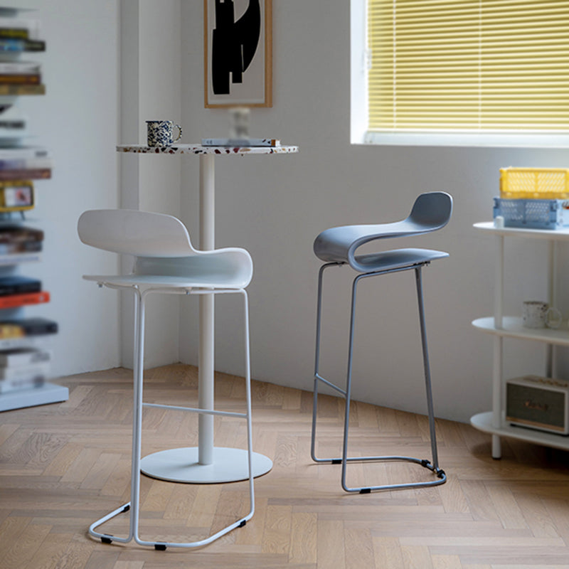 Industrial Iron Simple Barstool Indoor Tall Stool with ABS Seat