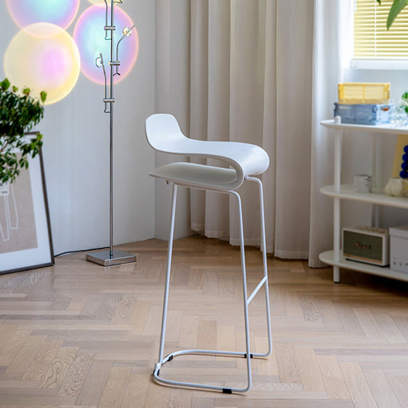 Industrial Iron Simple Barstool Indoor Tall Stool with ABS Seat