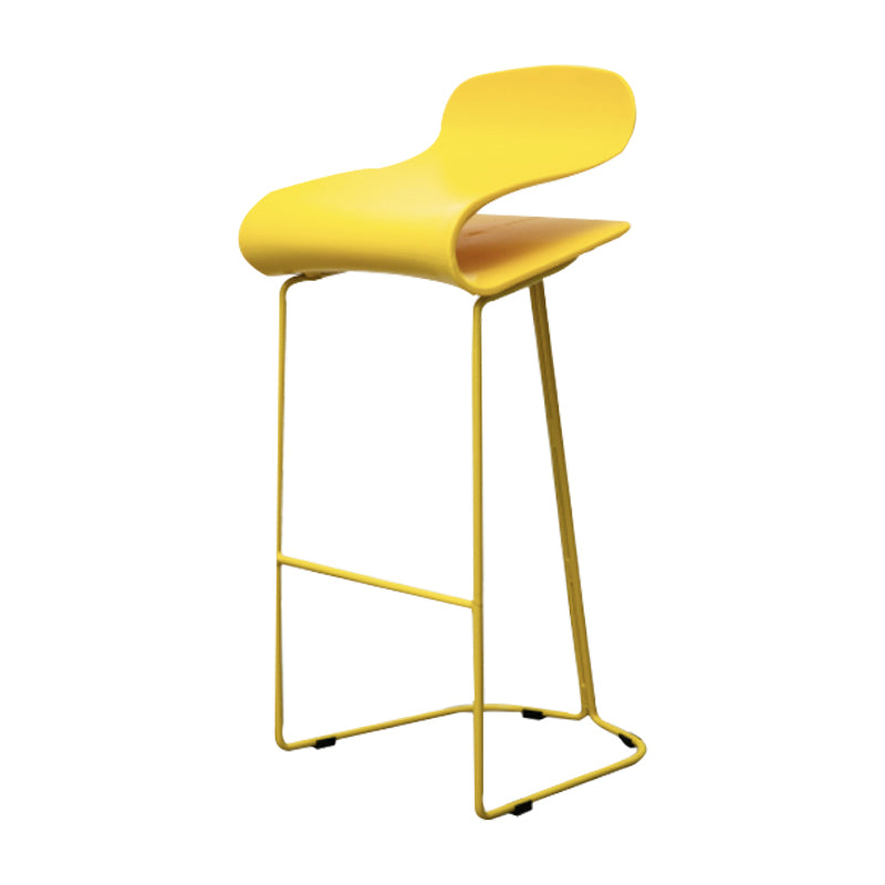 Industrial Iron Simple Barstool Indoor Tall Stool with ABS Seat
