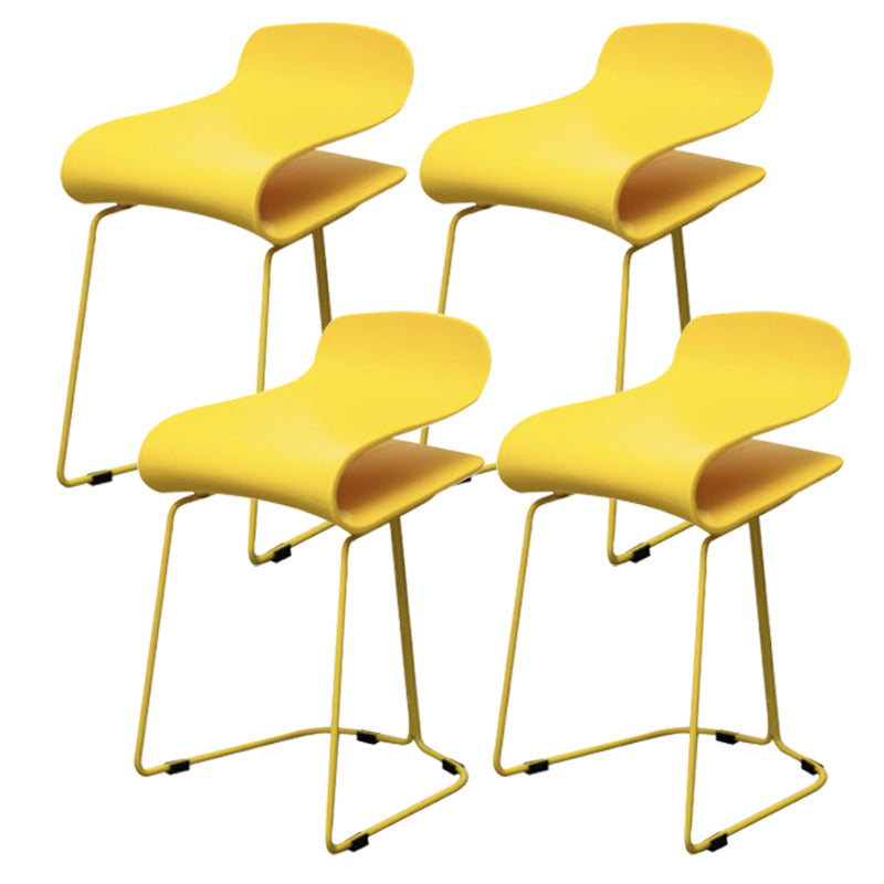 Industrial Iron Simple Barstool Indoor Tall Stool with ABS Seat