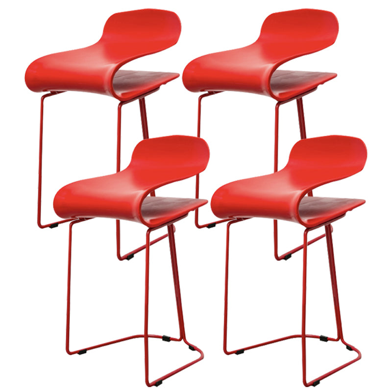 Industrial Iron Simple Barstool Indoor Tall Stool with ABS Seat