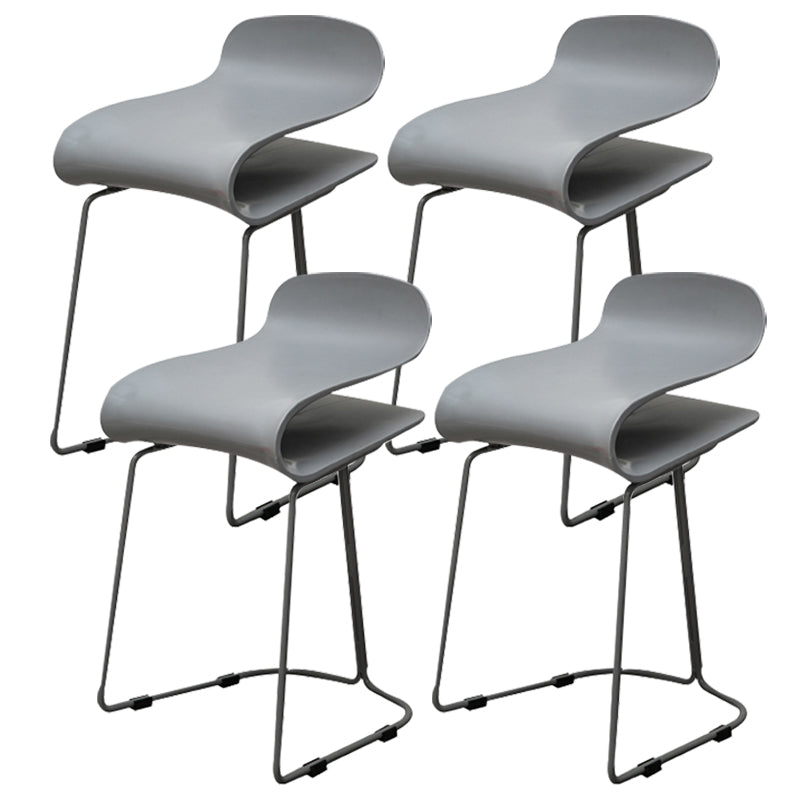 Industrial Iron Simple Barstool Indoor Tall Stool with ABS Seat