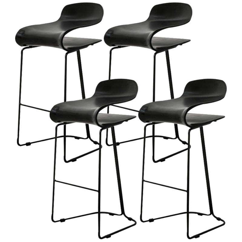 Industrial Iron Simple Barstool Indoor Tall Stool with ABS Seat