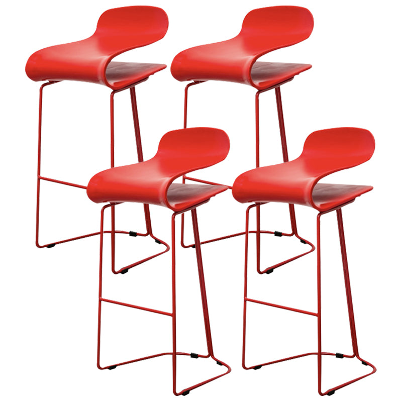 Industrial Iron Simple Barstool Indoor Tall Stool with ABS Seat