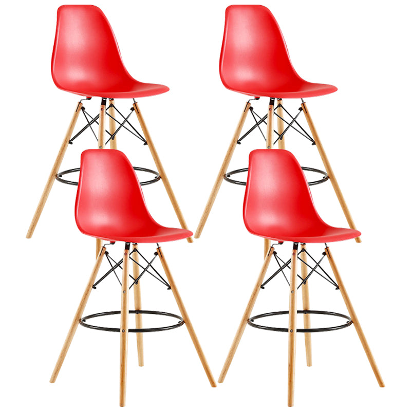 Modern Living Room Counter Stool Colorful Simple Stool with Wood Base