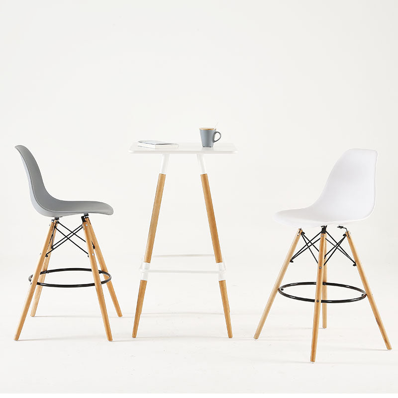 Modern Living Room Counter Stool Colorful Simple Stool with Wood Base