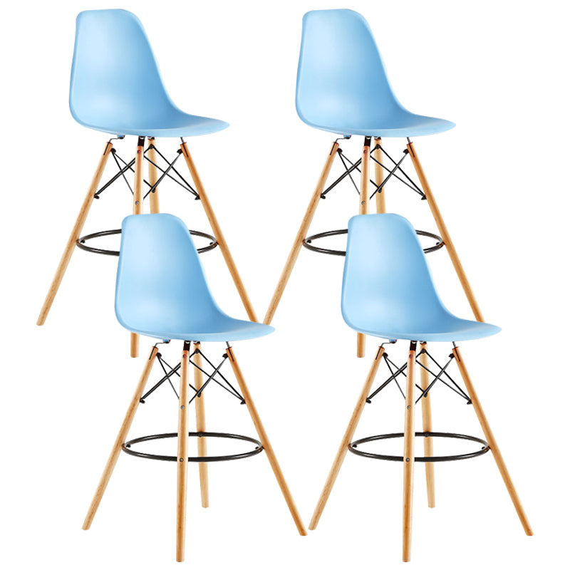 Modern Living Room Counter Stool Colorful Simple Stool with Wood Base