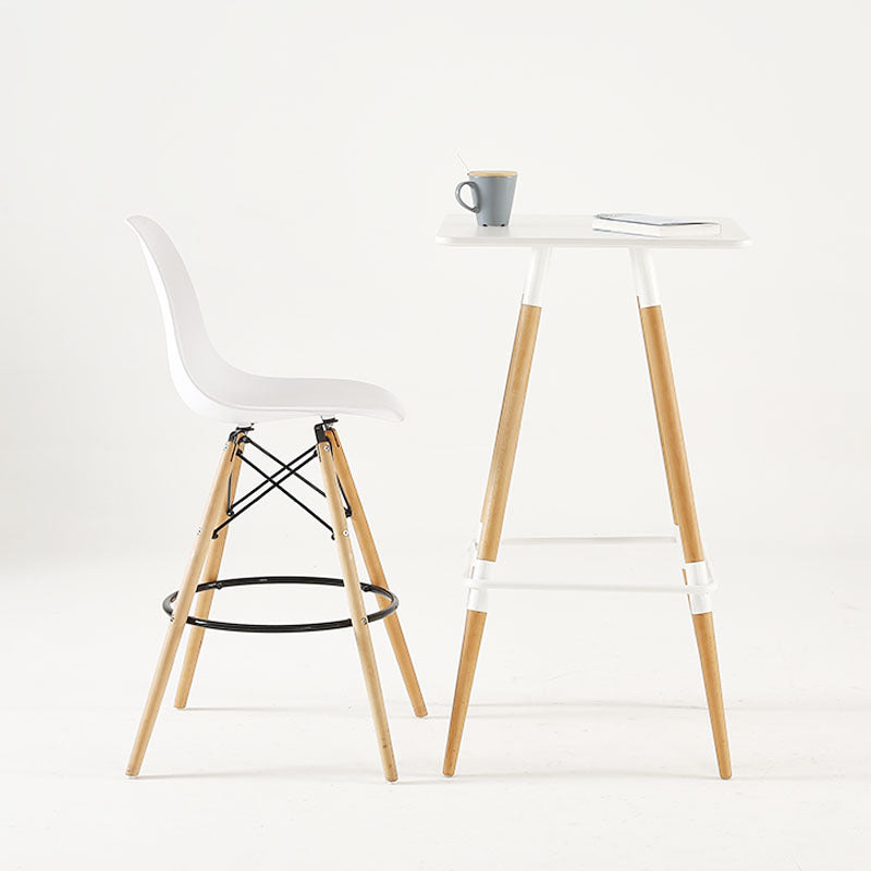 Modern Living Room Counter Stool Colorful Simple Stool with Wood Base