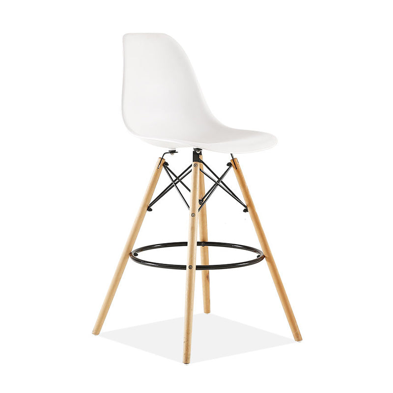 Modern Living Room Counter Stool Colorful Simple Stool with Wood Base