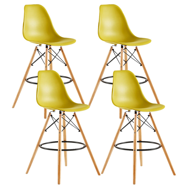 Modern Living Room Counter Stool Colorful Simple Stool with Wood Base