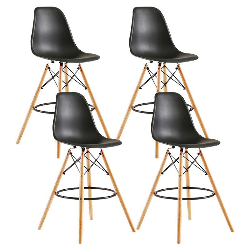 Modern Living Room Counter Stool Colorful Simple Stool with Wood Base