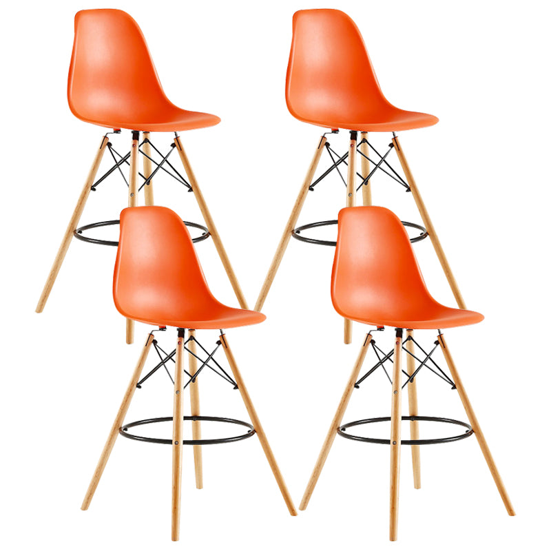 Modern Living Room Counter Stool Colorful Simple Stool with Wood Base