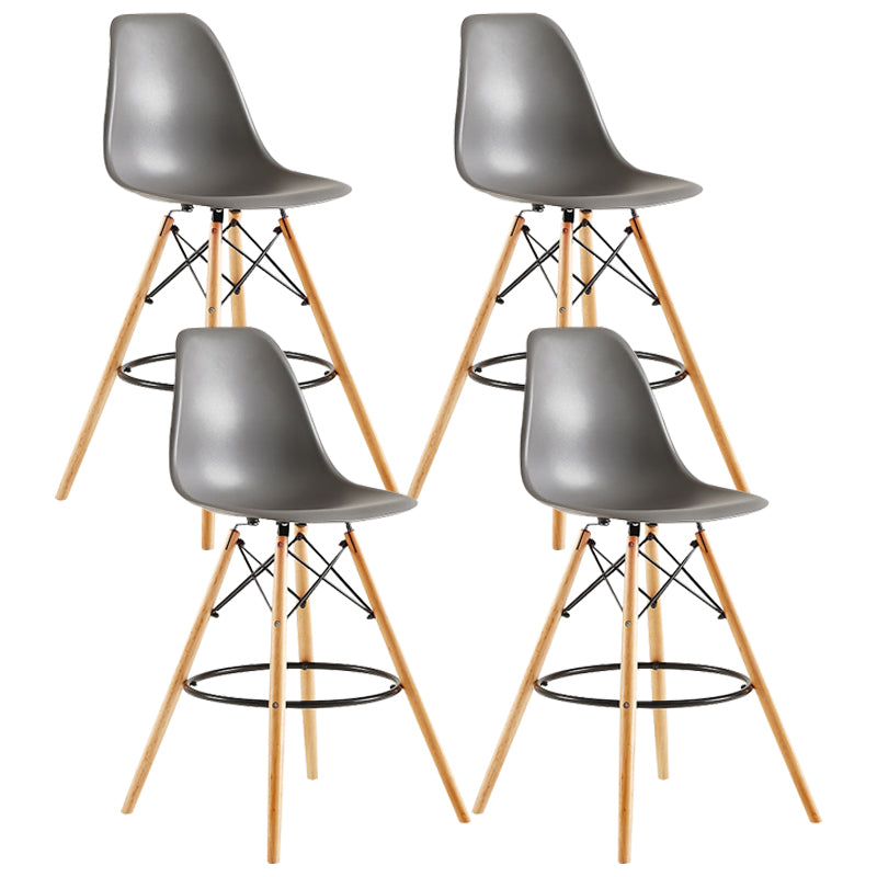 Modern Living Room Counter Stool Colorful Simple Stool with Wood Base