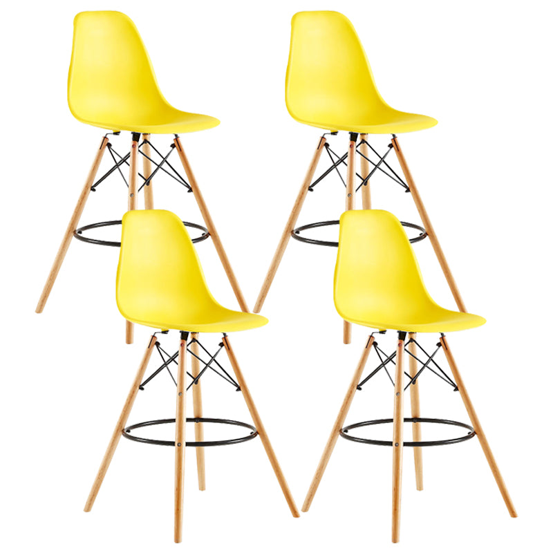 Modern Living Room Counter Stool Colorful Simple Stool with Wood Base