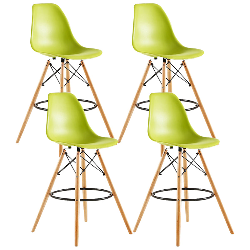 Modern Living Room Counter Stool Colorful Simple Stool with Wood Base