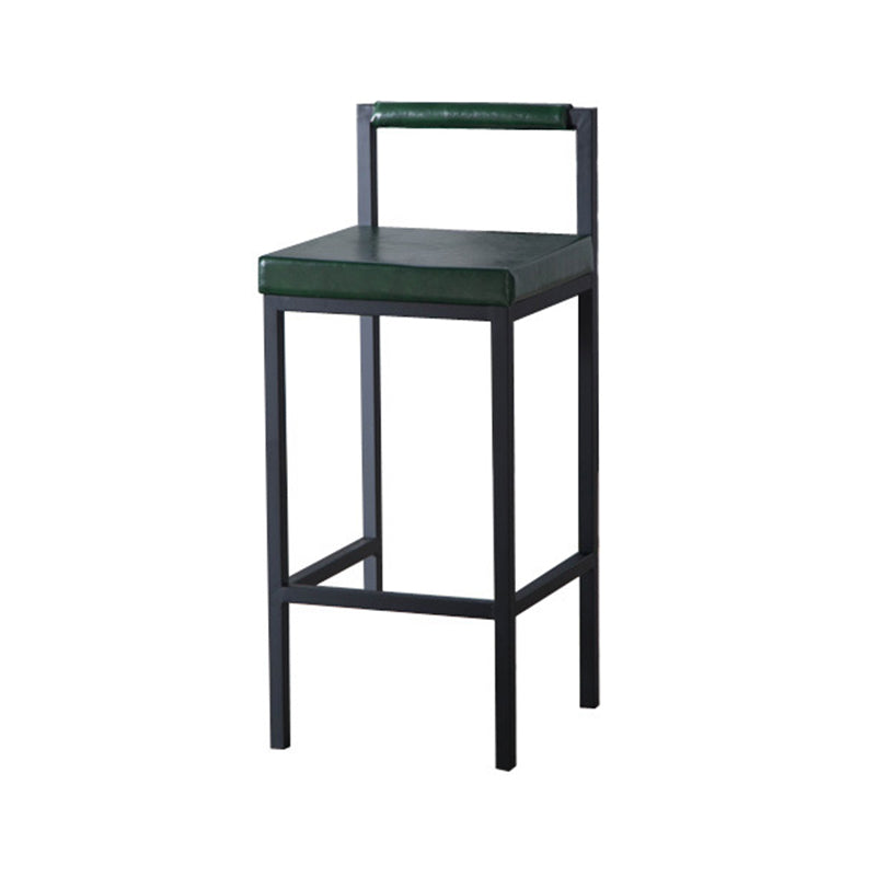 Industrieel groen gestoffeerde Barstool Indoor Distressed Tall Stool met vierkante stoel
