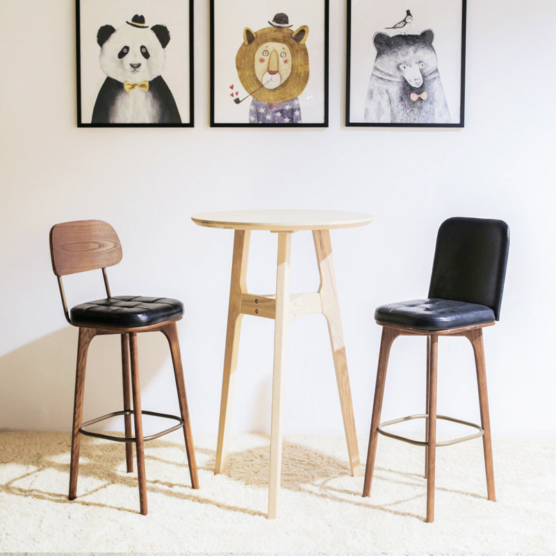 Industrielle Stuhlhocker Holzpolsterstangen Bristol mit quadratischer Sitz