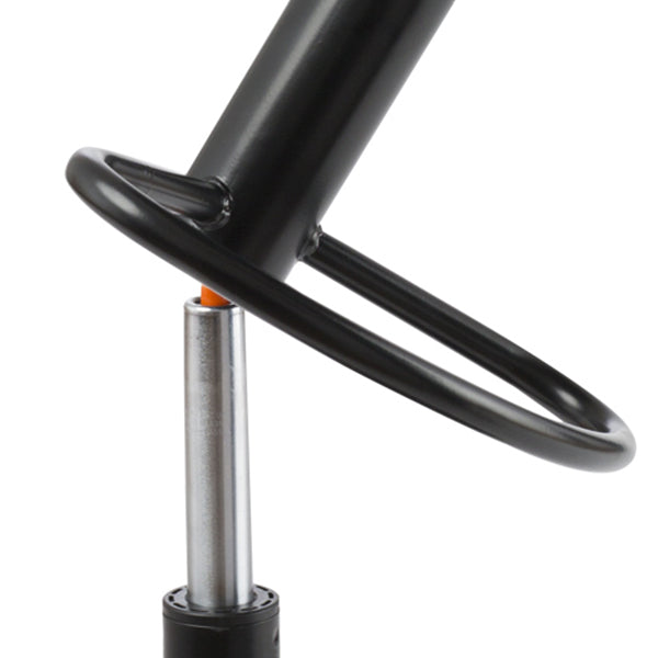 Black Modern Metal Bar Stool Adjustable Footrest Low Back Indoor Stool